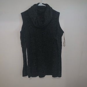 Grey Cold Shoulder Sweater